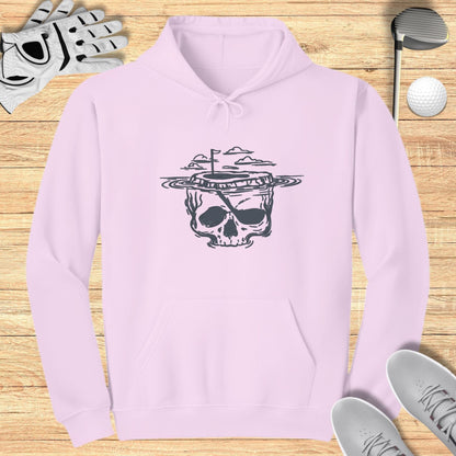 Skull Golf Course Graphic Print Hoodie