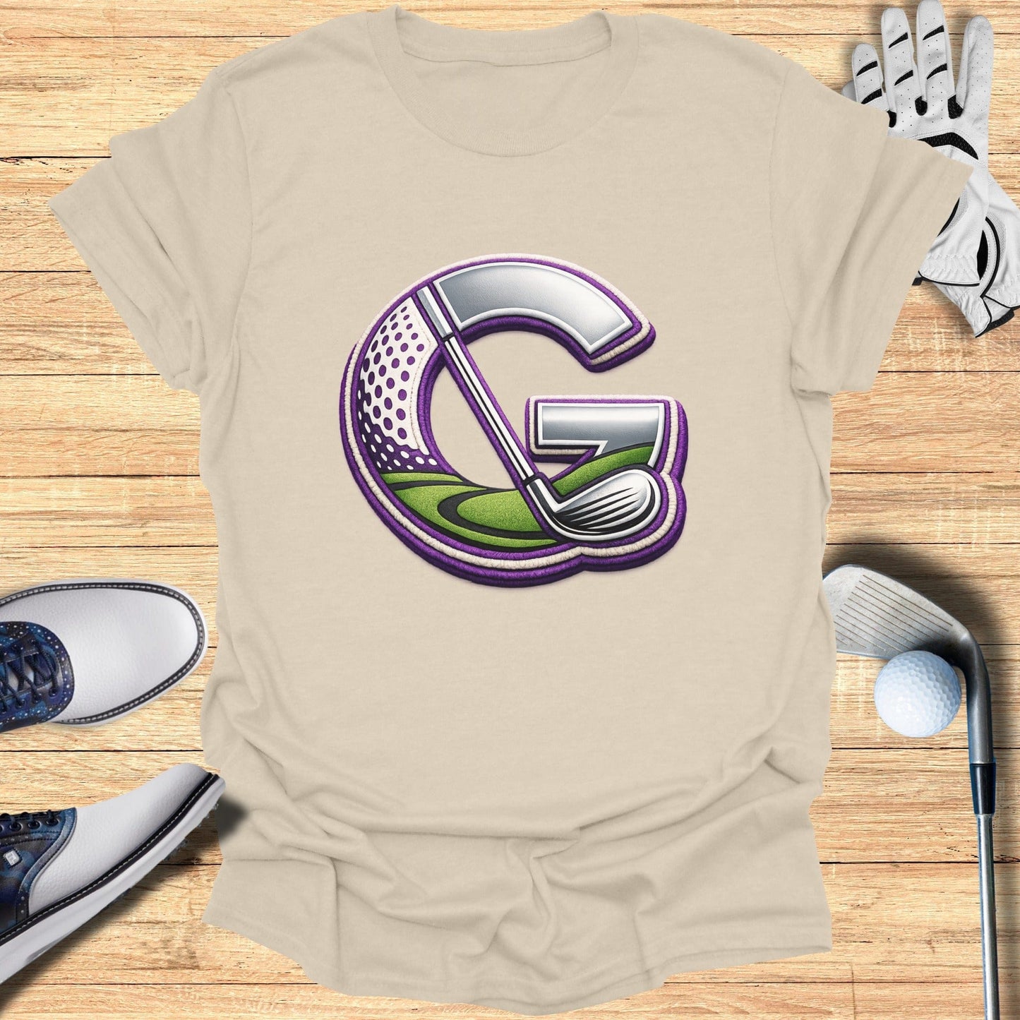 Golf Theme G Letter Graphic T-Shirt for Men