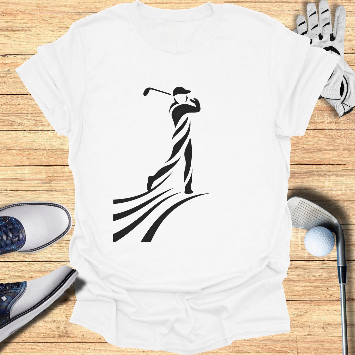 Golfer Performs Swing Sporty Graphic Shirt