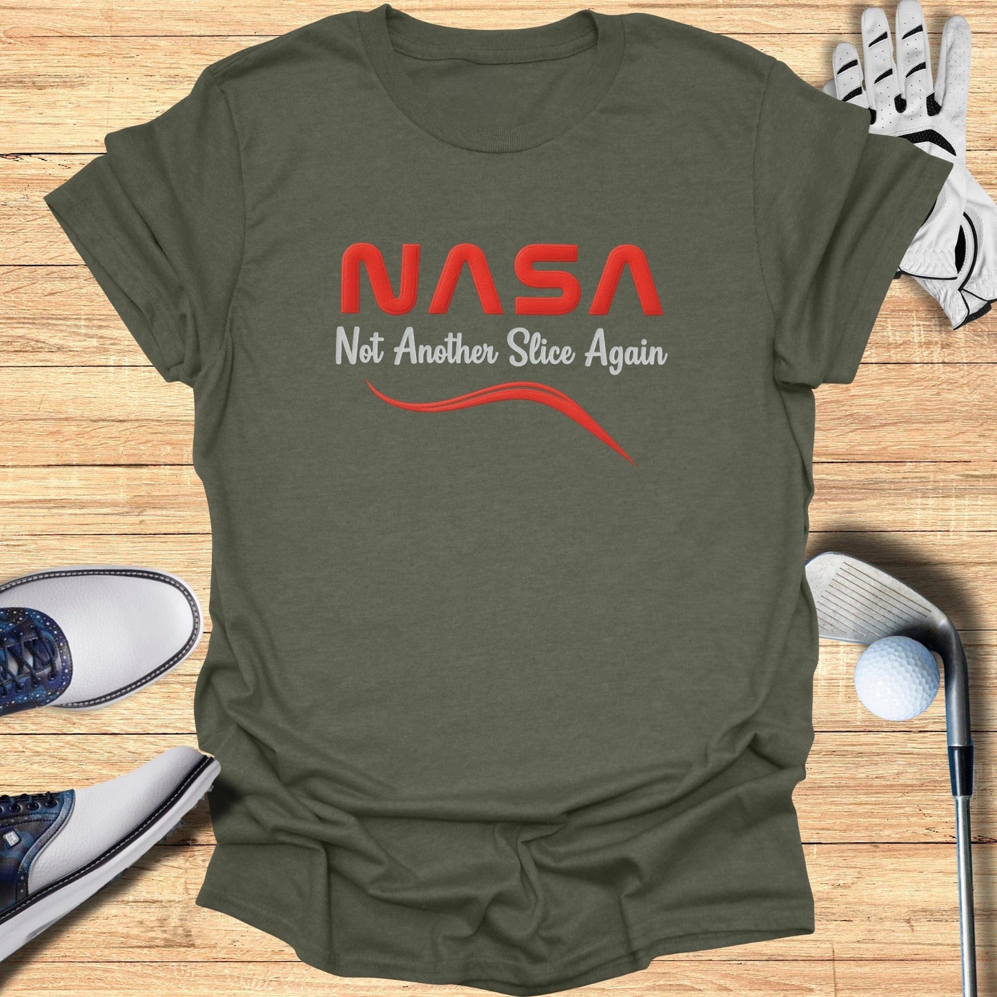 NASA Not Another Slice Again Golf T-Shirt