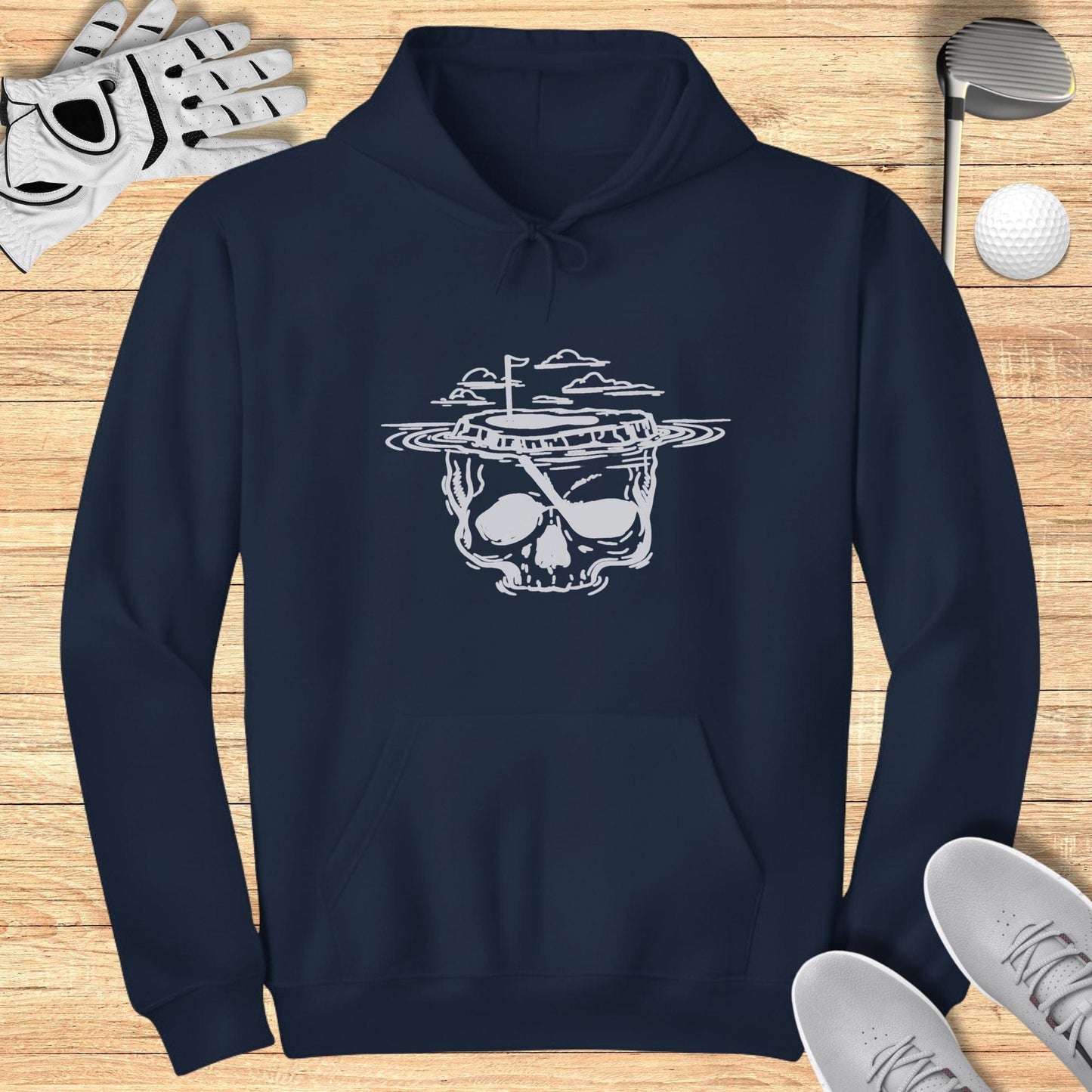 Golf Skull with Club and Ball Graphic Hoodie