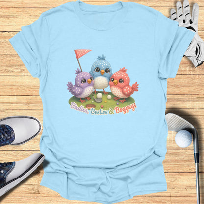 Birdies Besties & Bogeys Three Cute Birds Golf Shirt