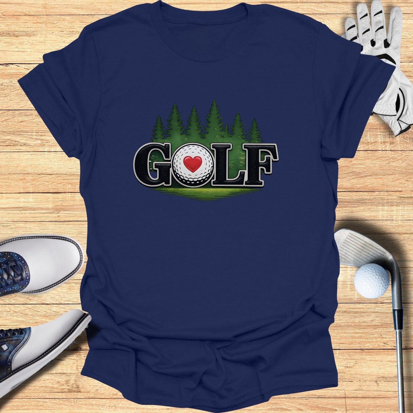 Golf Forest Heart Design Graphic Blue Shirt product