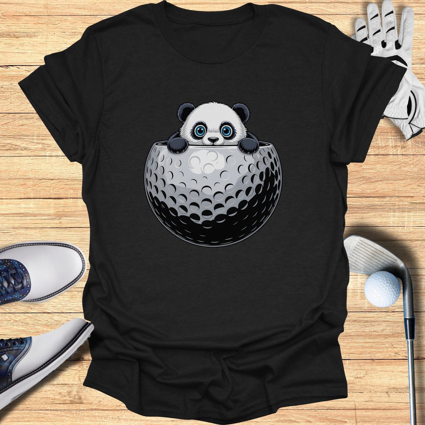 Golf Ball Panda Graphic Tee for Sports Enthusiasts