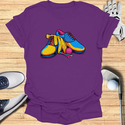 Colorful Golf Shoes and Ball Graphic T-Shirt