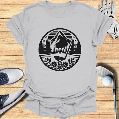 Graphic Tee with Mountain Golf Design