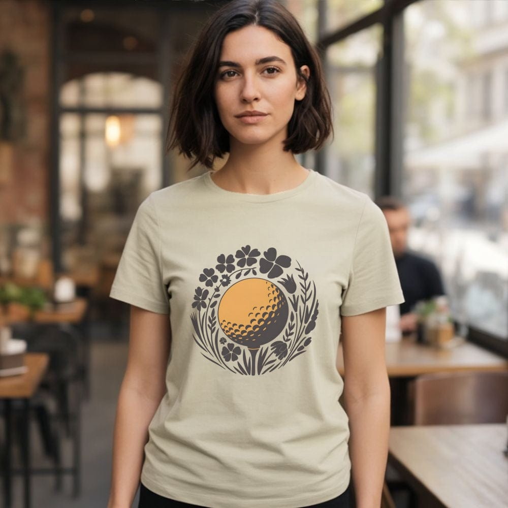 Stylish Golf Ball and Floral Design Women's T-Shirt