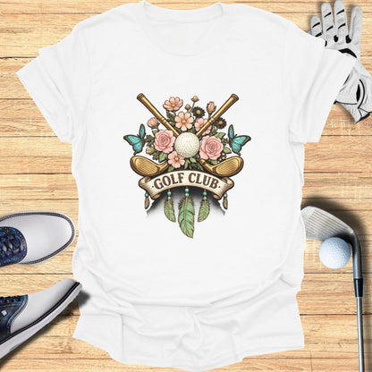 Golf Club Floral Design Men's White T-Shirt