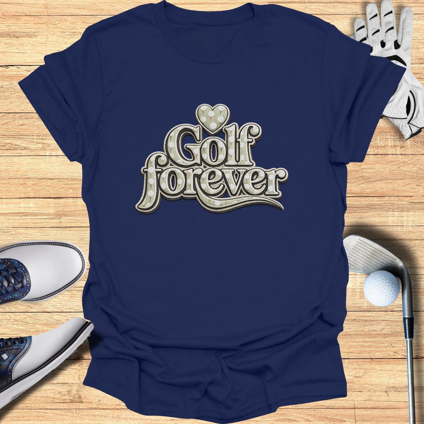 Golf Forever Typography Design Tee Shirt