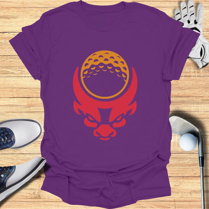 Stylish Purple T-Shirt with Unique Bull and Ball Pattern