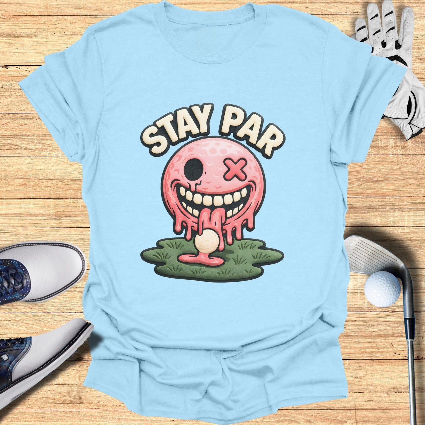 Stay Par Golf Skull Shirt with Playful Design