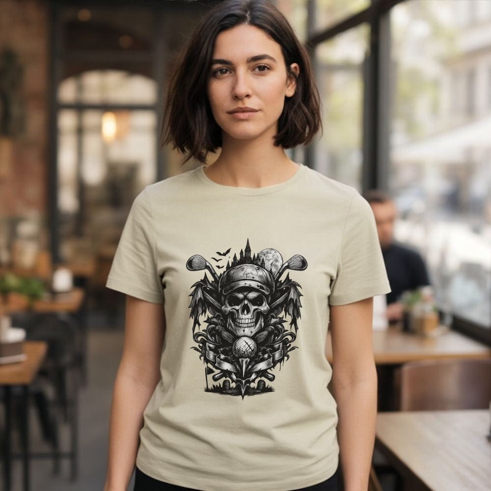 Skull and Golf Clubs Unique Graphic T-Shirt
