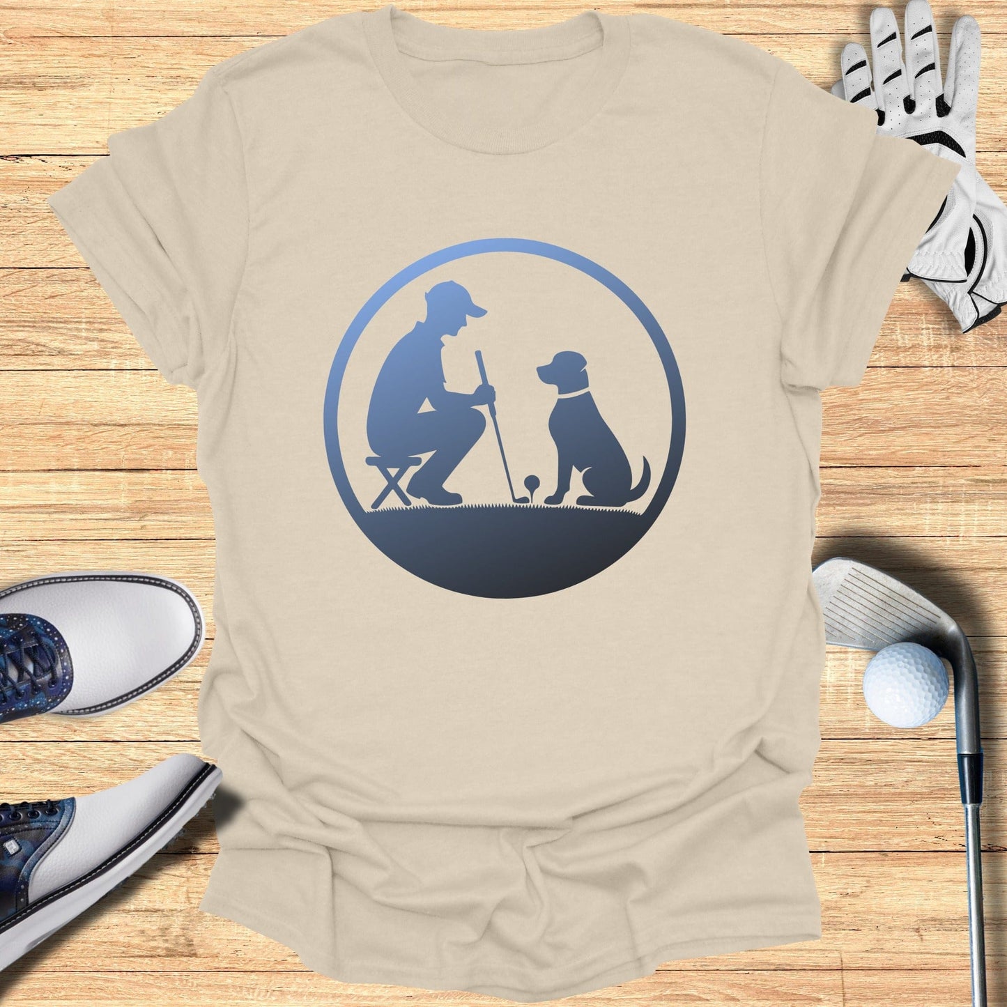 Golfer and Dog Tee Perfect for Golf Enthusiasts
