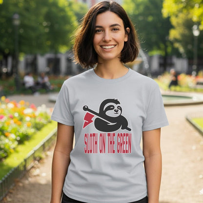 Sloth on the Green Graphic Tee Graphic product