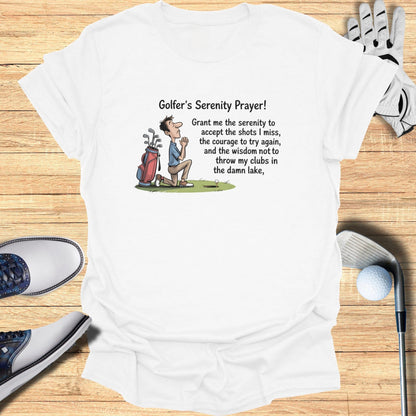 Golfer's Serenity Prayer Funny Graphic White Shirt