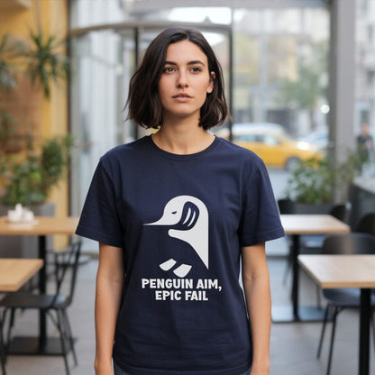 PENGUIN AIM EPIC FAIL Funny Graphic Tee Shirt