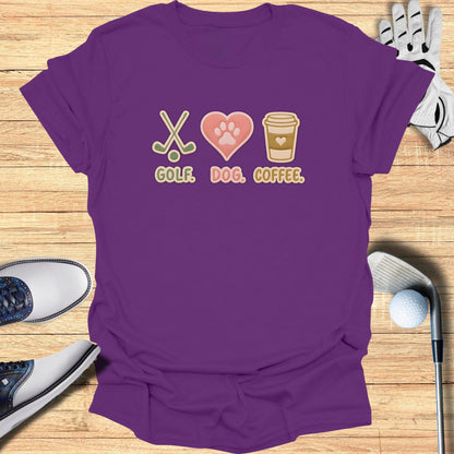 Fun Golf Dog Coffee Graphic Tee for Dog Lovers Shirt
