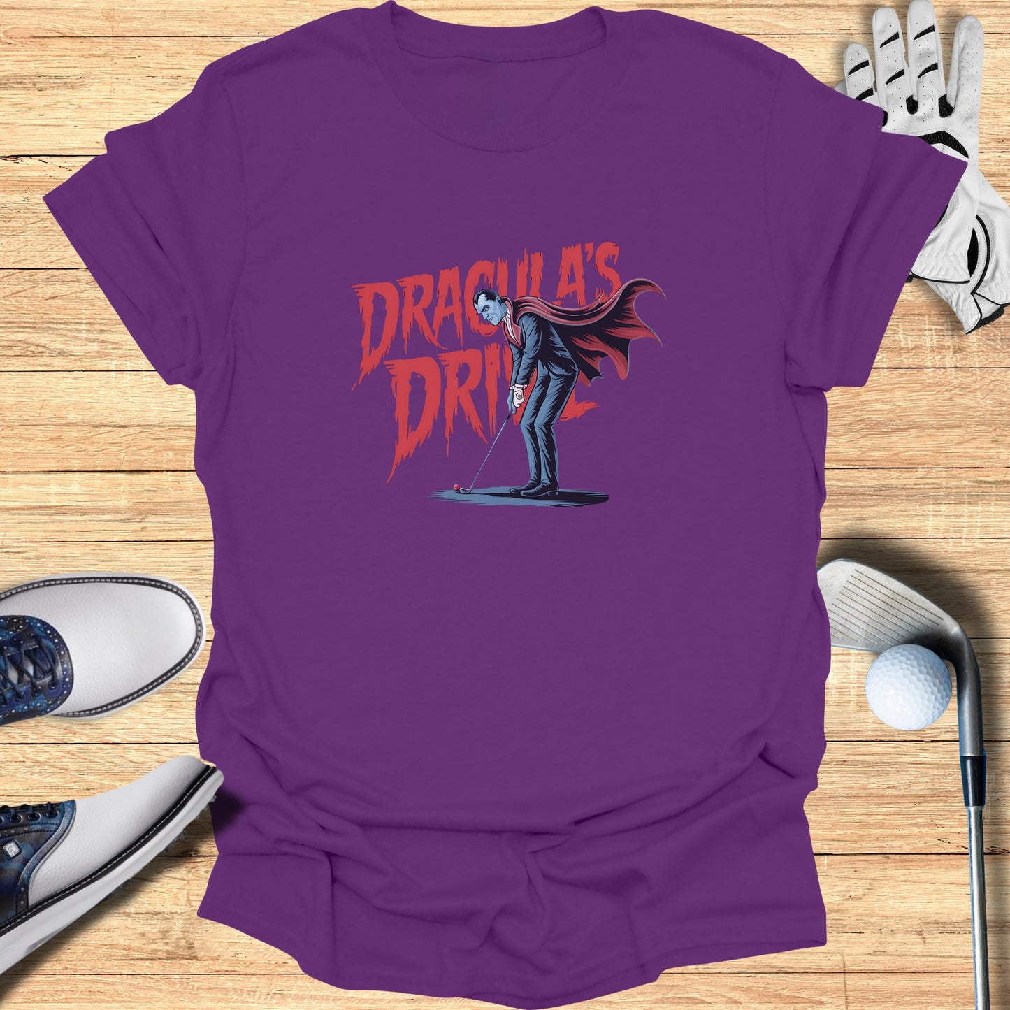 Dracula's Drive Themed Golf T-Shirt product type