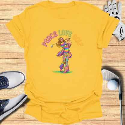 Peace Love Golf Retro Design Unisex T-shirt Golf