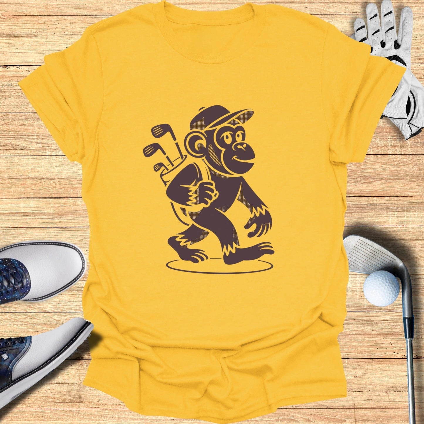 Funny Monkey Golf Graphic T-shirt for Golf Enthusiasts