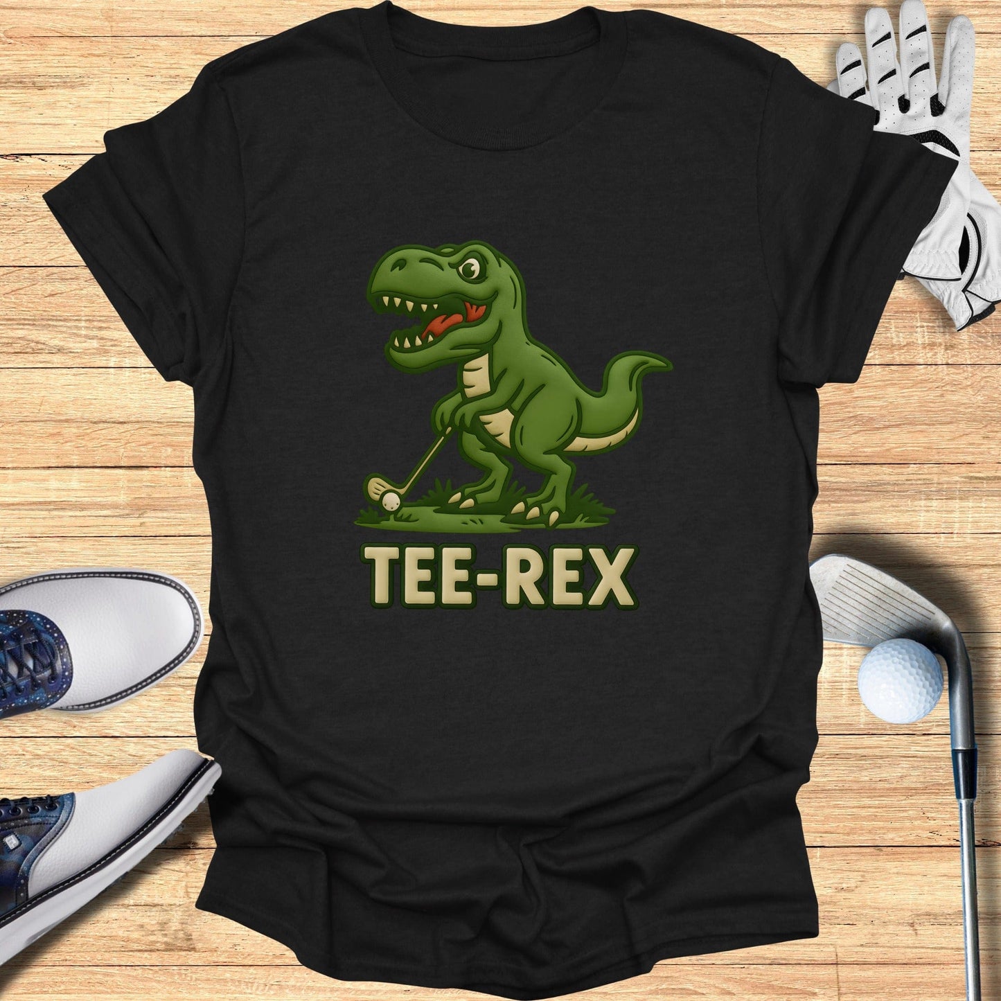 Tee-Rex Dinosaur Playing Golf T-Shirt for Golf Lovers