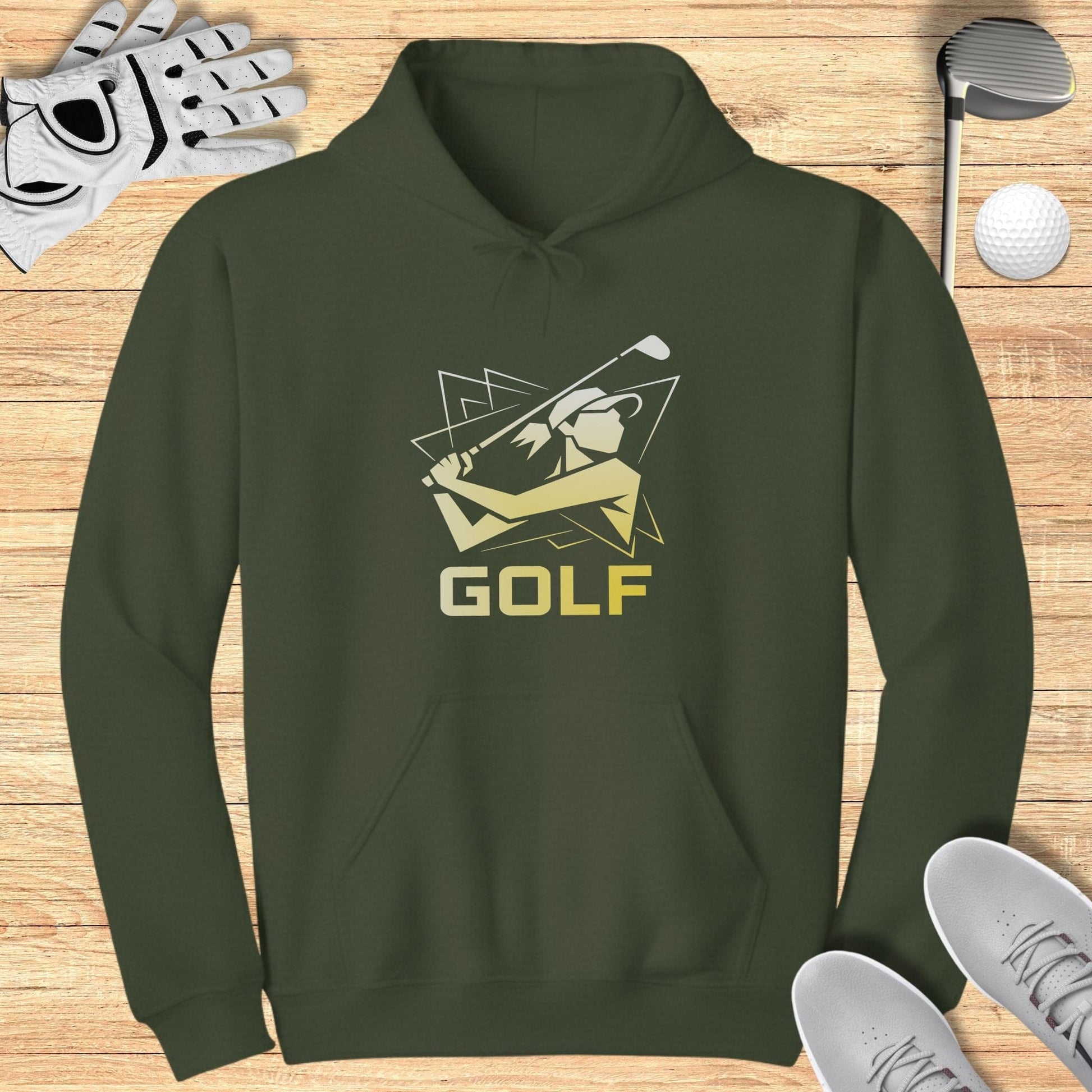 Golfer Silhouette Graphic Hoodie for Golf Enthusiasts
