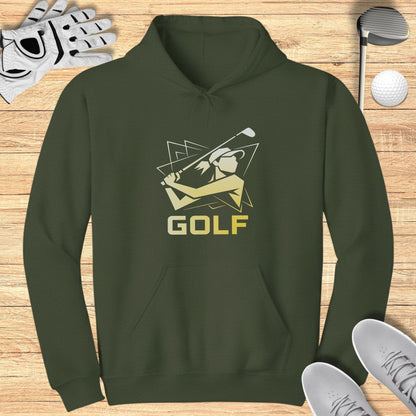 Golfer Silhouette Graphic Hoodie for Golf Enthusiasts
