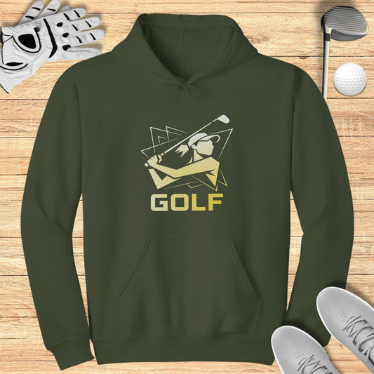Golfer Silhouette Graphic Hoodie for Golf Enthusiasts
