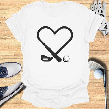 Golfer's Heart Design T-Shirt for Sport Enthusiasts