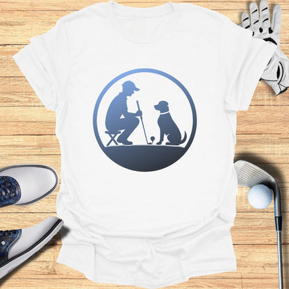 Golf Player and Dog Sitting Icon T-shirt
