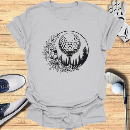 Moon and Flower Design Golf Themed Shirt