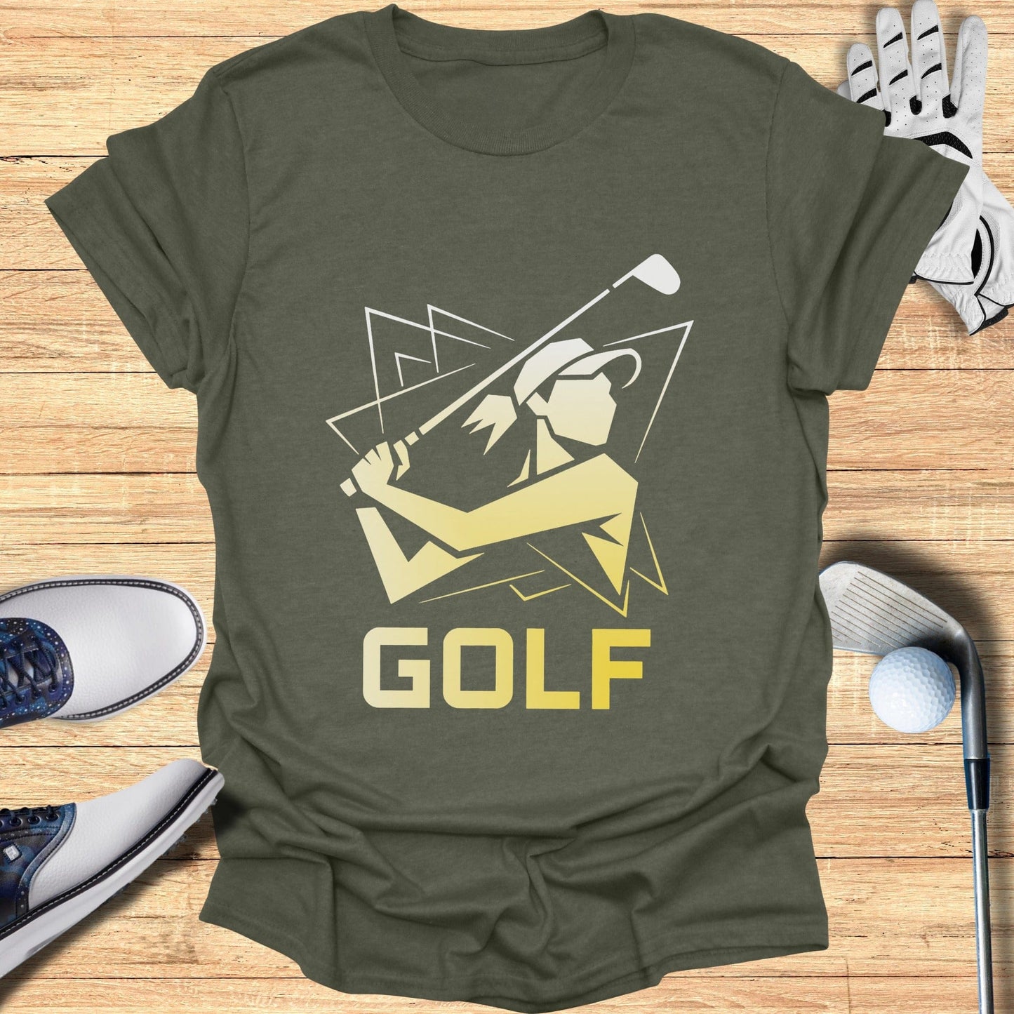 Stylish Graphic Tee Featuring Modern Golf Design