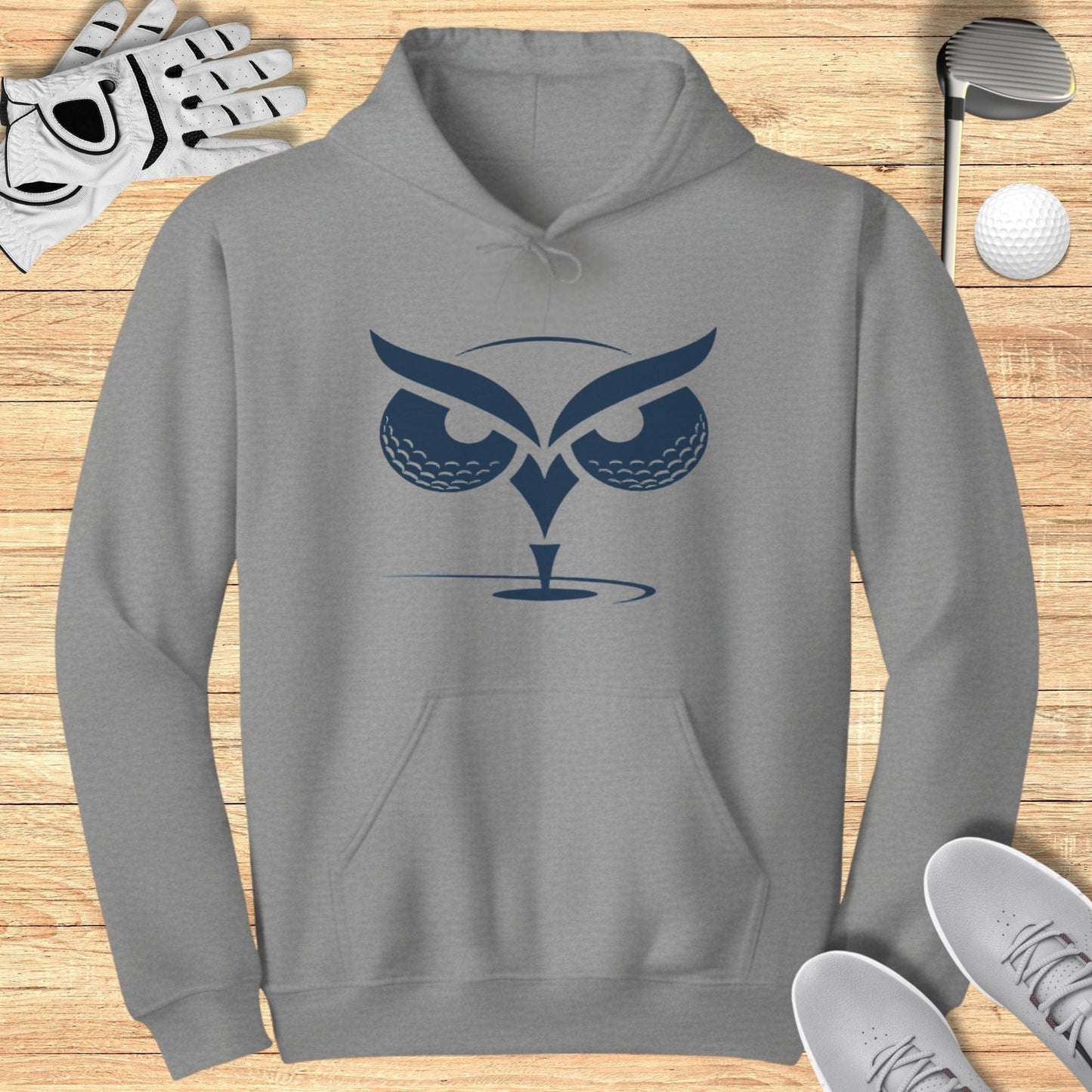 Golf Themed Sweatshirt with Owl Illustration Design