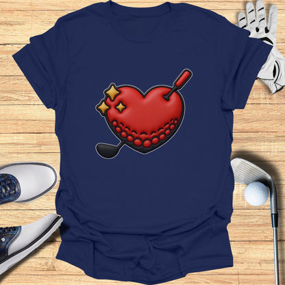 Heart and Golf Club Graphic Tee Golfing Apparel