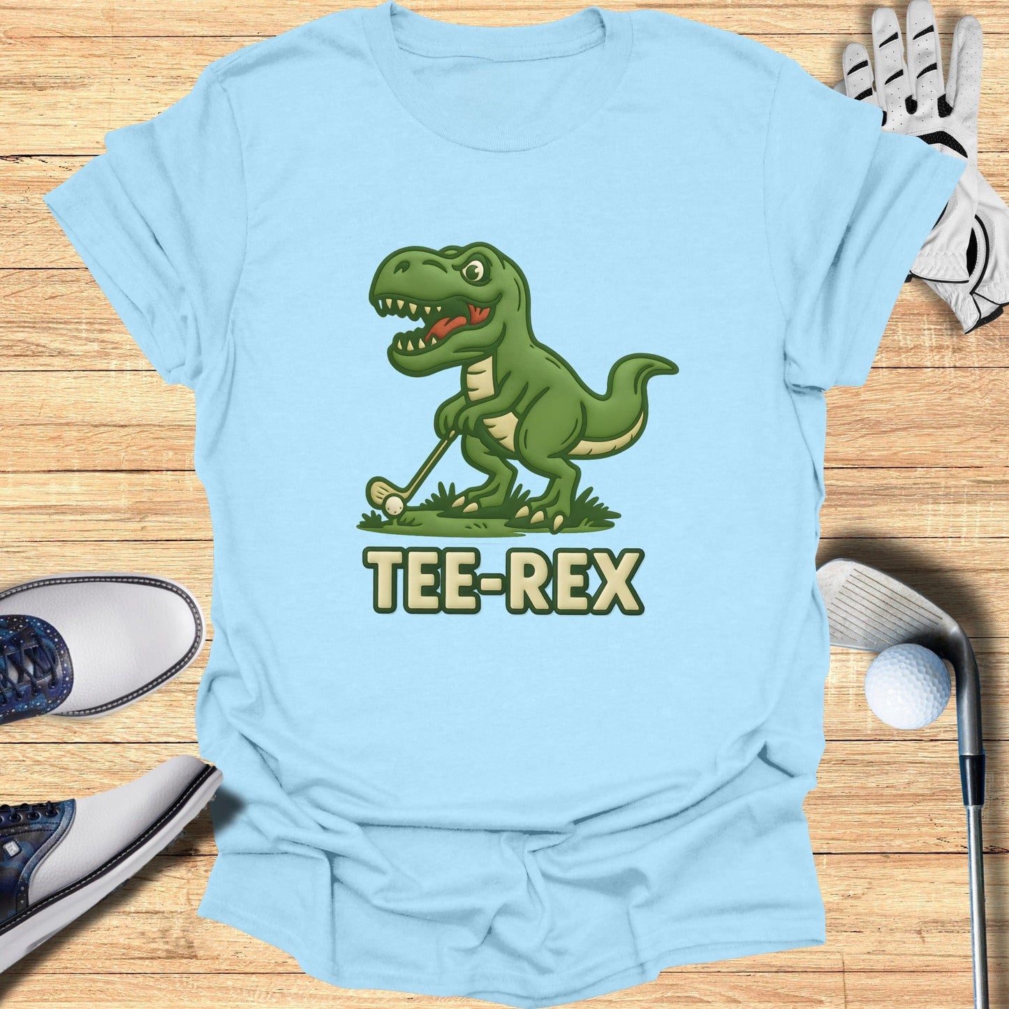 Funny Tee-Rex Golf Dinosaur Graphic T-Shirt
