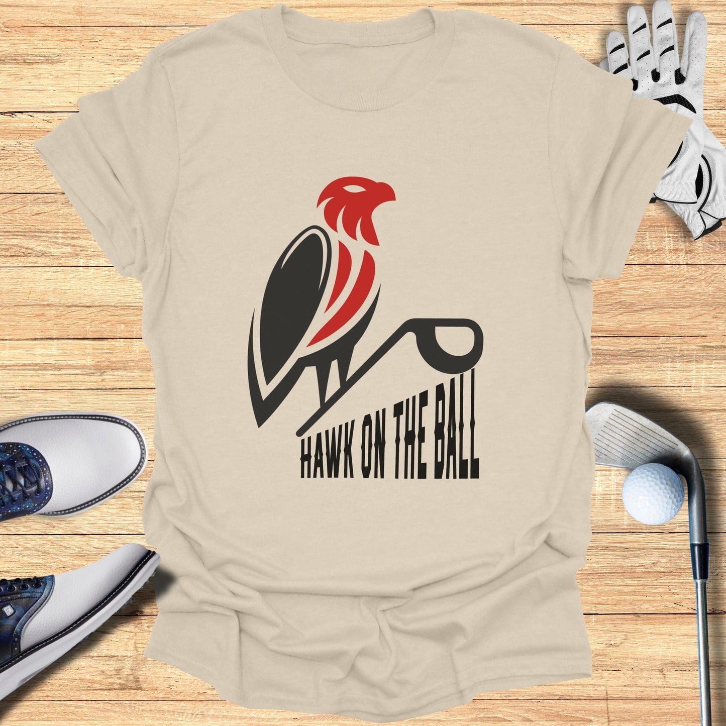 Hawk On The Ball Graphic Tee for Golf Enthusiasts