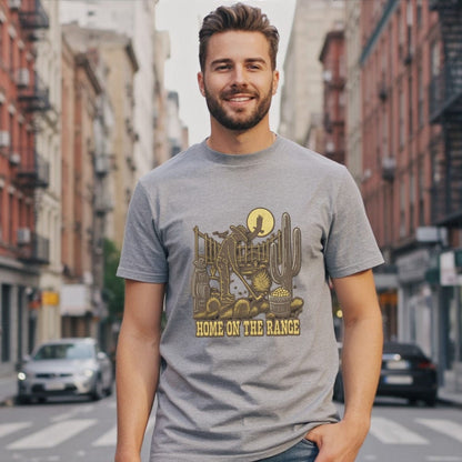 Home on the Range Graphic Printed Grey T-shirt