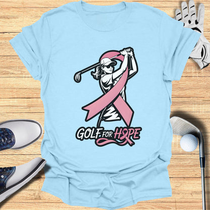 Golf For Hope Graphic Tee Shirt Breast Cancer Awareness
