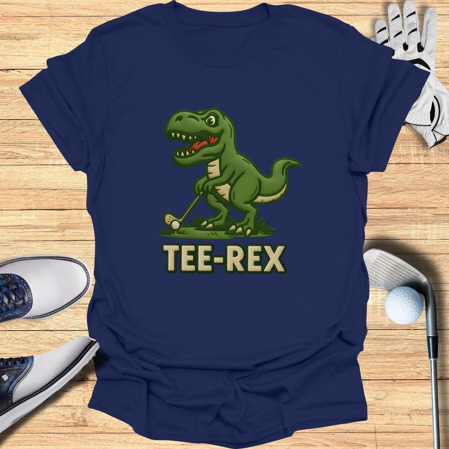 Funny T-Rex Golf Tee-Rex Graphic T-Shirt for Golfers