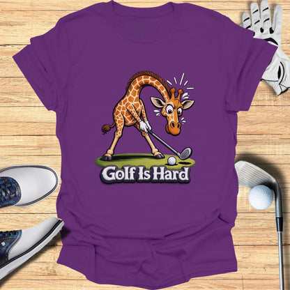 Golf Is Hard Cartoon Giraffe T-Shirt Fun Product