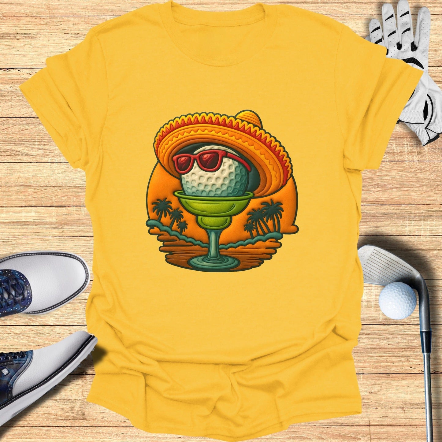 Fun Golf Ball in a Margarita Glass T-shirt for golfers