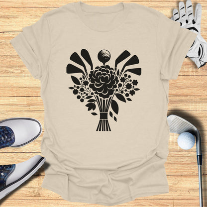 Golf Flowers Graphic Tee for Sports Enthusiasts