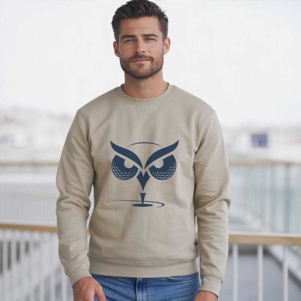 Owl Eyes Graphic Beige Long Sleeve Shirt