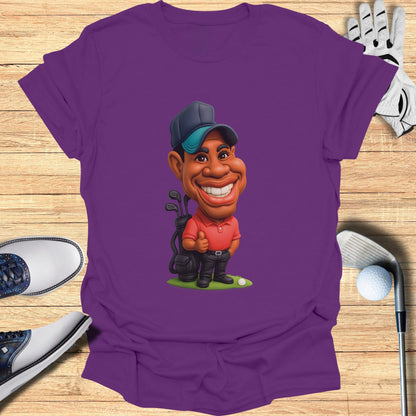 Cartoon Golfer Graphic Tee Shirt for Sports Enthusiasts