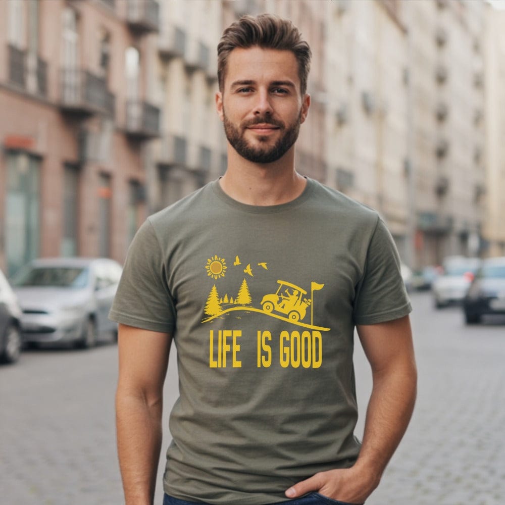 Life Is Good with Nature and Golf Design T-shirt