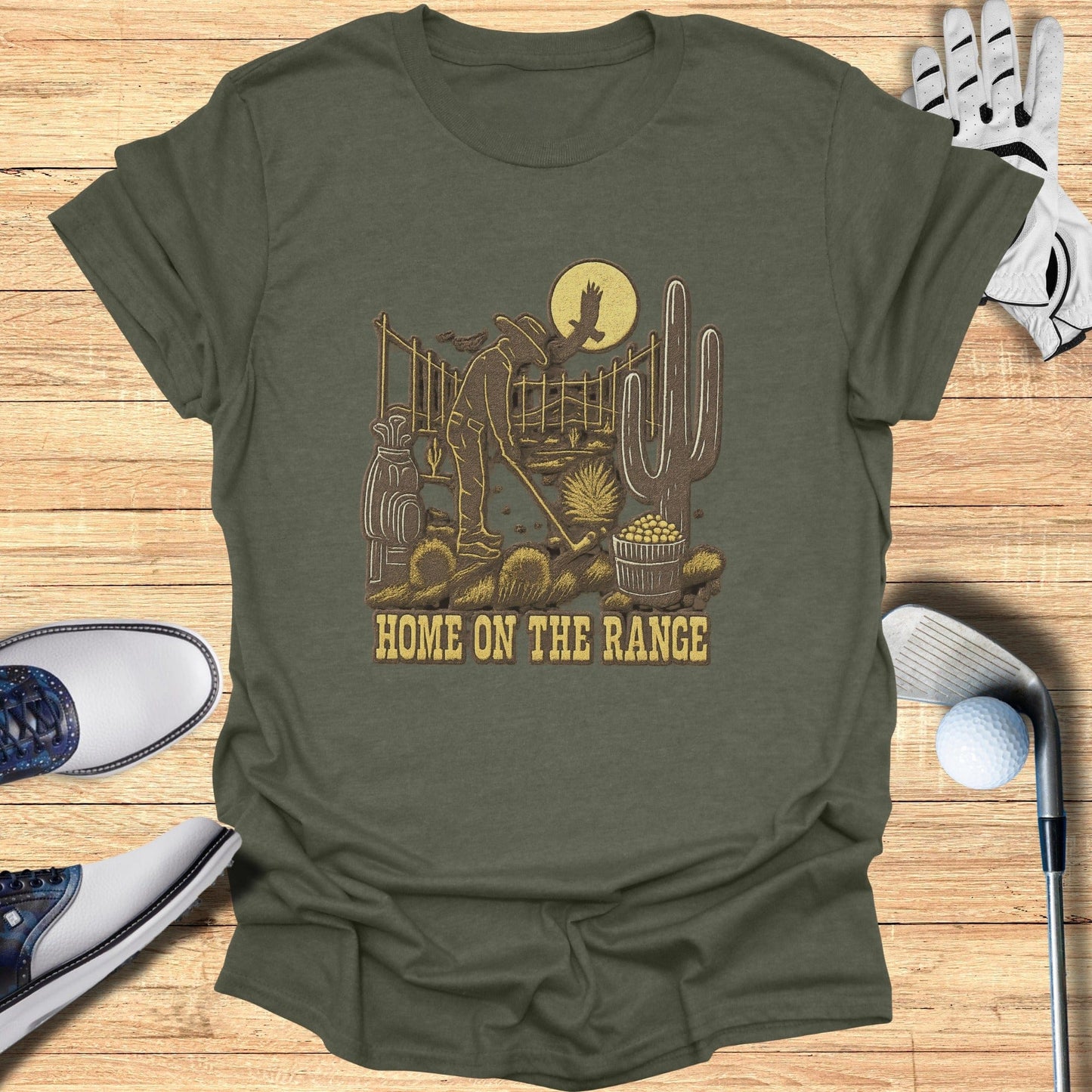 Home on the Range Golfing Cowboy T-Shirt