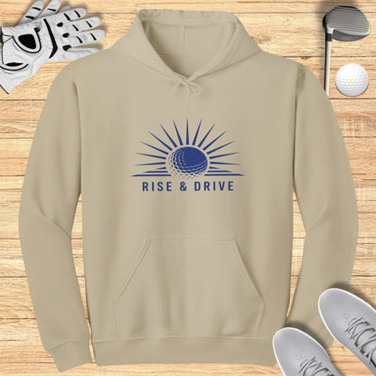 Rise and Drive Hoodie with Golf Themed Design