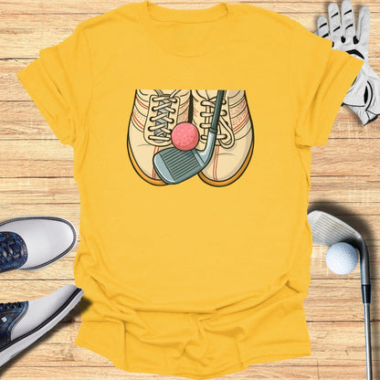 Colorful Graphic Golf Theme Yellow T-Shirt Product