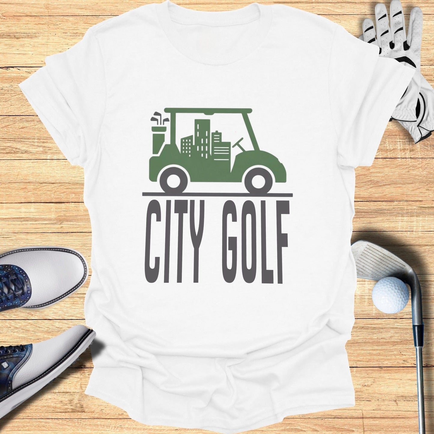 City Golf Cart Design Casual Tee Shirt