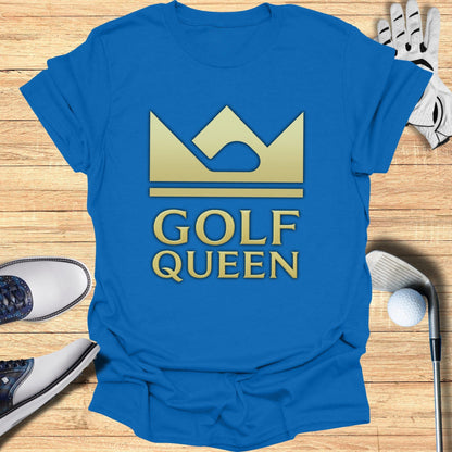 Golf Queen Graphic Blue Tee Shirt for Golf Enthusiasts